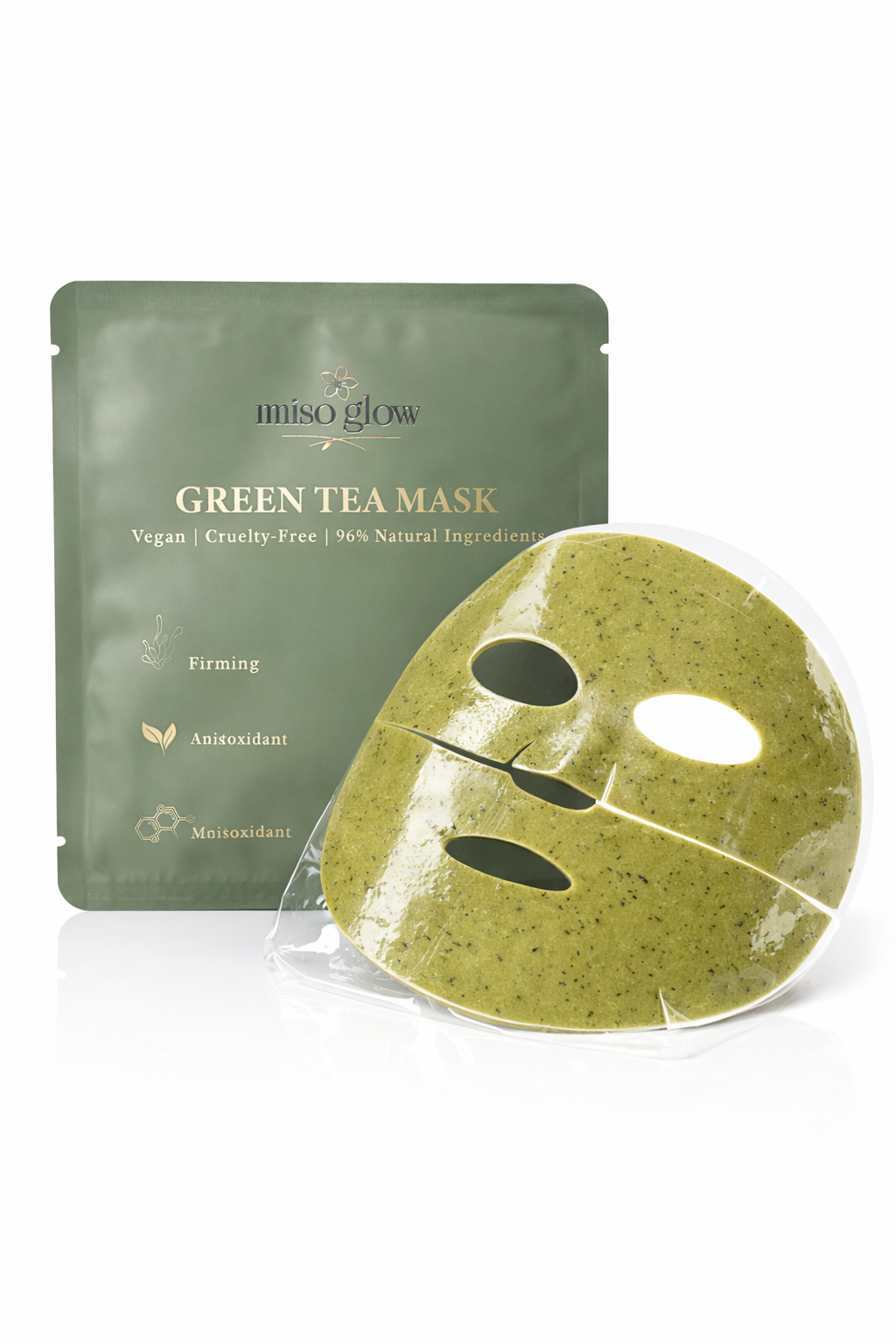 Miso Glow Green Tea Mask – Vegan Hydrating & Firming Sheet Mask (4-Pack)